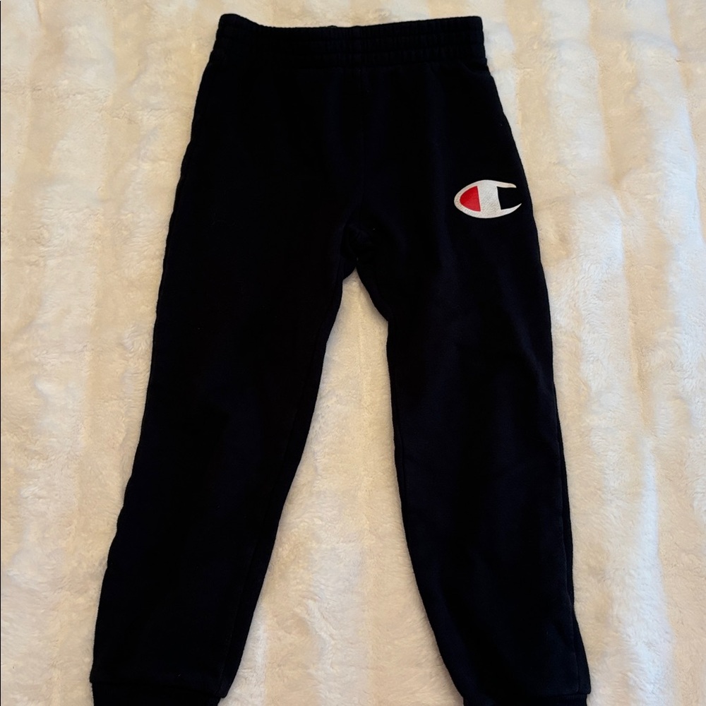 Boys Champion Black Joggers 7 M Medium
